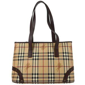 Burberry Beige PVC House Check Tote Handbag T-05-01 177251